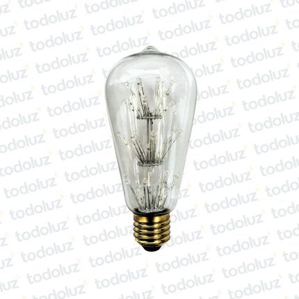 Lamp. Led Filamento Estrella ST64 Transparente 3W 2200°k E27 220V
