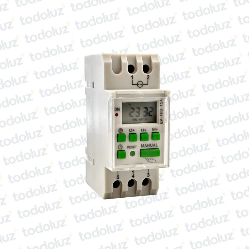 Interruptor Horario Digital 24hs/Semanal 16A c/ Reserva 220Vac