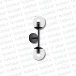 Aplique B. Circ. Barra Bidir. Negro V. Esferas Transp. 2*E27 (50.569)