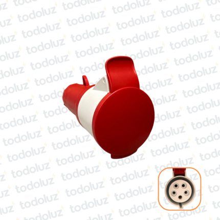 Ficha Hembra Industrial 6H 3x32A+T+N (5 Pin) IP44 380-415V Rojo Schneider