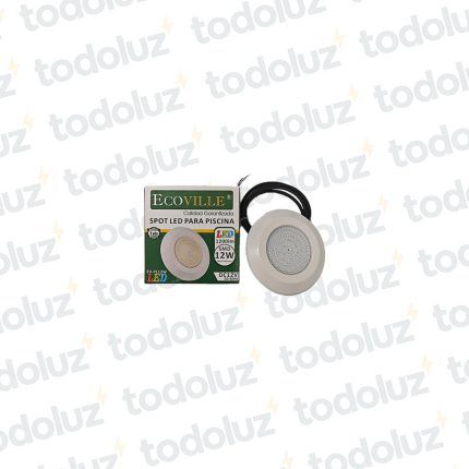 Spot Led Embutir p/Piscina 12W Luz Azul p/ Rosca 1/2´ 12Vdc