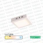 Panel Led Cuadrado p/ Adosar 12W Luz Calida 3000°k Taschibra