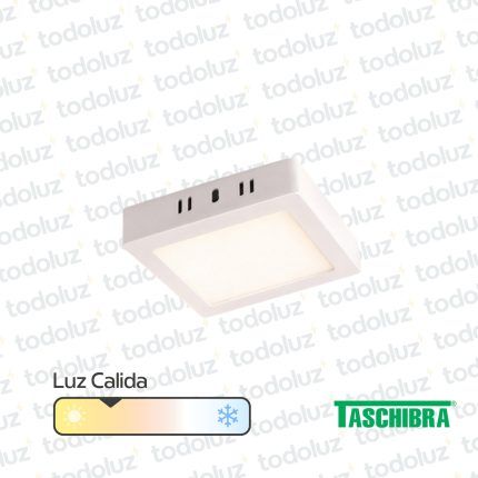 Panel Led Cuadrado p/ Adosar 12W Luz Calida 3000°k Taschibra