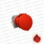 Tomacte. Adosar Industrial 6H 3x63A+T (4 Pin) IP44 380-415V Rojo Qi