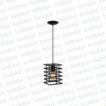 Colgante Cuadrado Rejilla de Laminas Rectas Negro 1*E27 (54.138.NG)