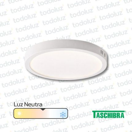 Panel Led Redondo p/ Adosar 24W Luz Neutra 4000°k Taschibra