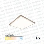 Panel Led Cuadrado p/ Adosar 24W Luz Calida 3000°k MG Lux
