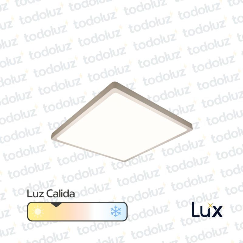 Panel Led Cuadrado p/ Adosar 24W Luz Calida 3000°k MG Lux