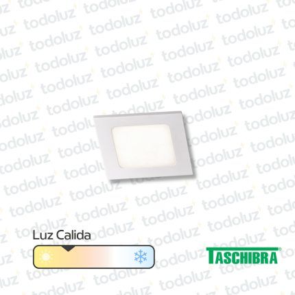 Panel Led Cuadrado p/ Embutir 6W Luz Calida 3000°k Taschibra