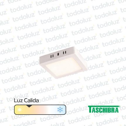 Panel Led Cuadrado p/ Adosar 6W Luz Calida 3000°k Taschibra