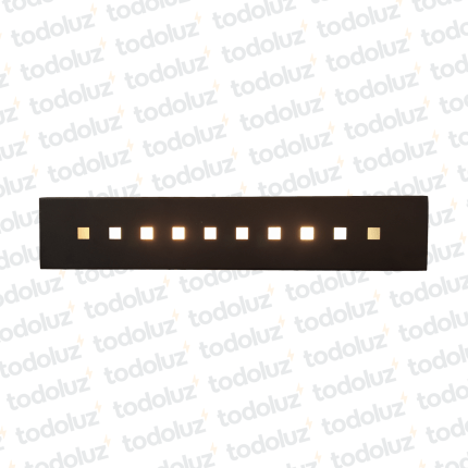 Aplique Ext. Bidireccional Rectangular 420mm Negro c/ Rajas Cuadradas 2*E27 (57.040)