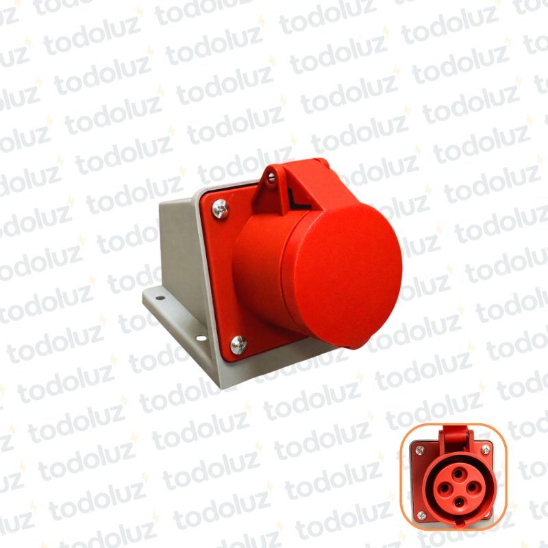 Tomacte. Adosar Industrial 6H 3x16A+T (4 Pin) IP44 380-415V Rojo Qi