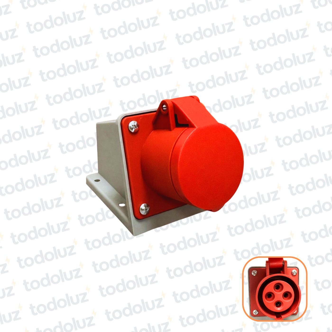 4cacc20b-a377-46f6-a802-ead3b40f3cce-7152.jpg Tomacte. Adosar Industrial 6H 3x16A+T (4 Pin) IP44 380-415V Rojo Qi