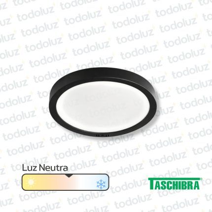 Panel Led Redondo p/ Adosar Borde Negro 18W Luz Neutra 4000°k Taschibra