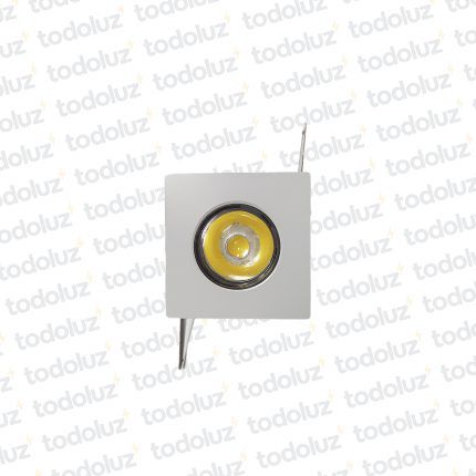 Spot Emb. Mini Fijo Cuad. Blanco Led 1W Luz Fria 6500°k (30x30mm) (52.173)