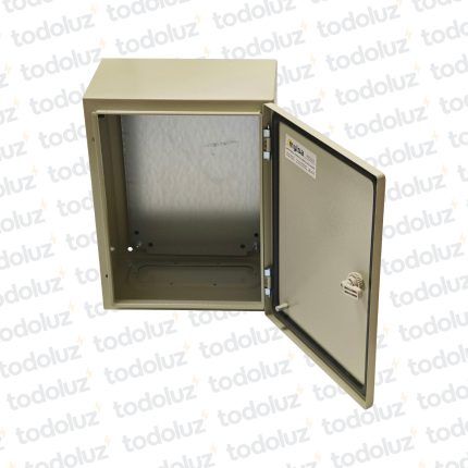 Gabinete Ext Metal 400x300x200mm Beige IP66 c/ Placa de Montaje Myl