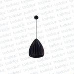 Colgante T. Campana PLA Negro Doble Pliegues 1*E27 (54.1019)