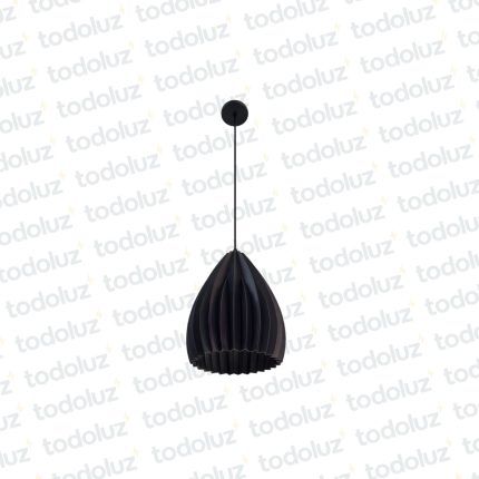 Colgante T. Campana PLA Negro Doble Pliegues 1*E27 (54.1019)