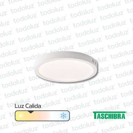 Panel Led Redondo p/ Adosar 12W Luz Calida 3000°k Taschibra