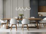 Colgante Led Incorp. Lineal Ondulado c/ Barra Horizontal Acabado Dorado 40W 3000°K (54.1159) - Imagen 2