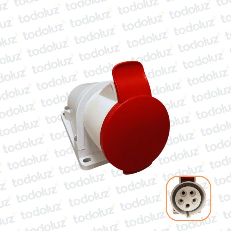 Tomacte. Adosar Industrial 6H 3x32A+T+N (5 Pin) IP44 380-415V Rojo Schneider
