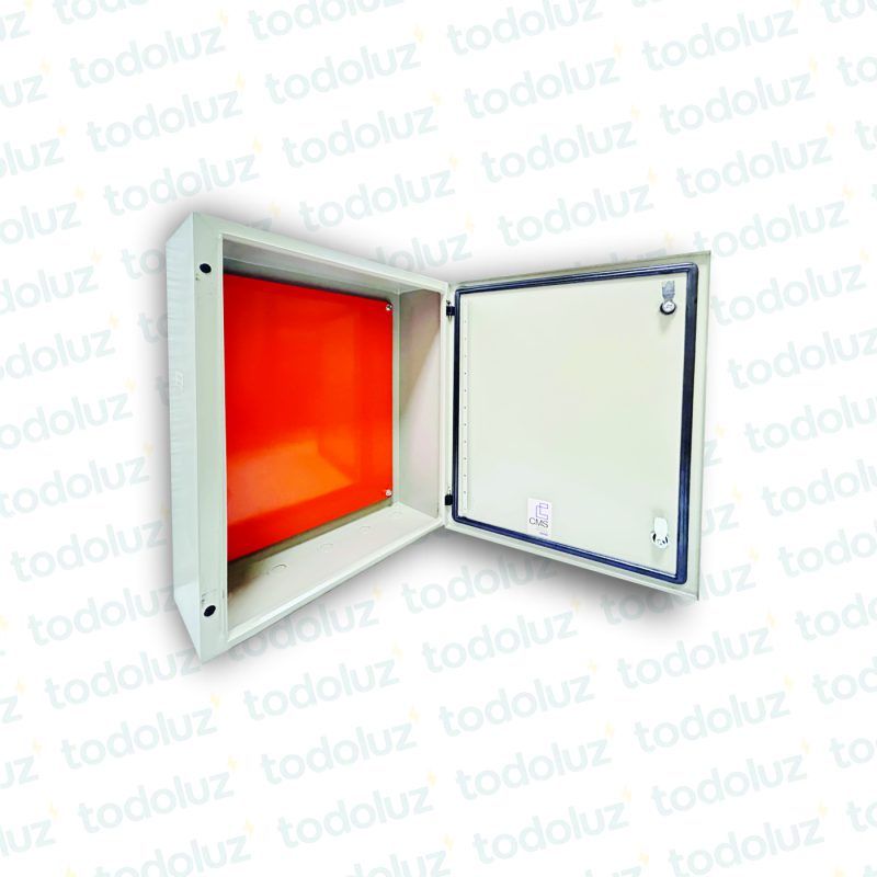 Gabinete Ext Metal 600x500x200mm Beige c/ Placa de Montaje Cominsa