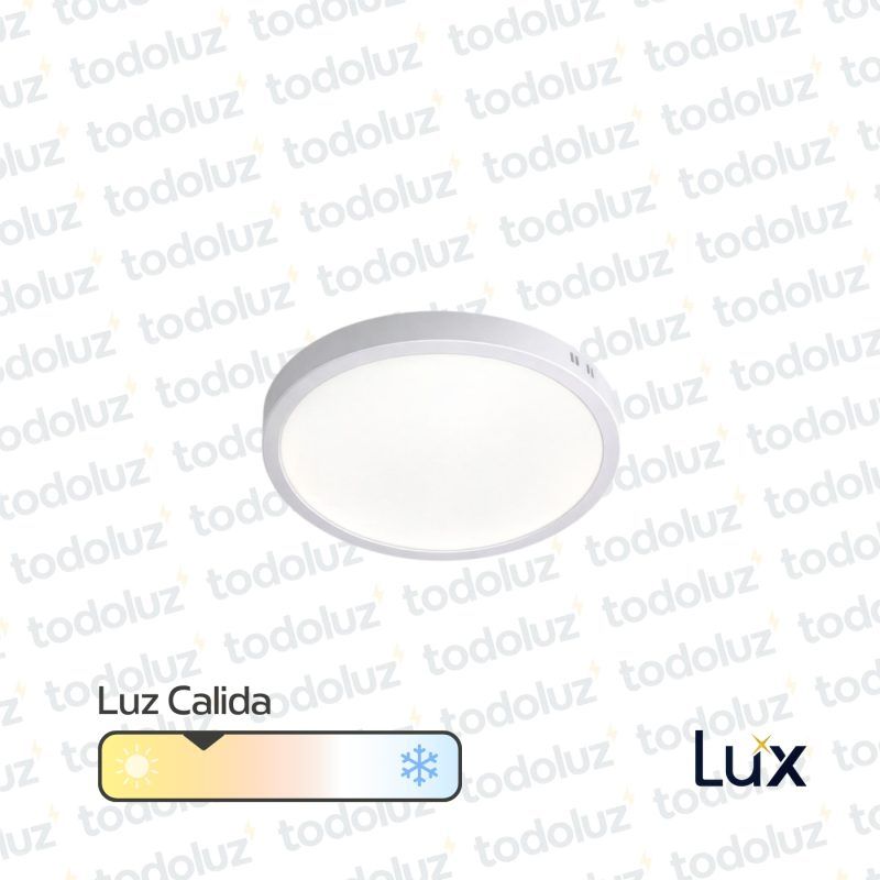 Panel Led Redondo p/ Adosar 24W Luz Calida 3000°k MG Lux