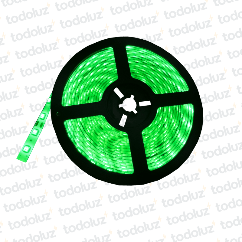 Cinta Led 10mm Siliconado IP65 Luz Verde (60chip*50x50) 12W/m 12Vdc (x.Rollo/5mts)