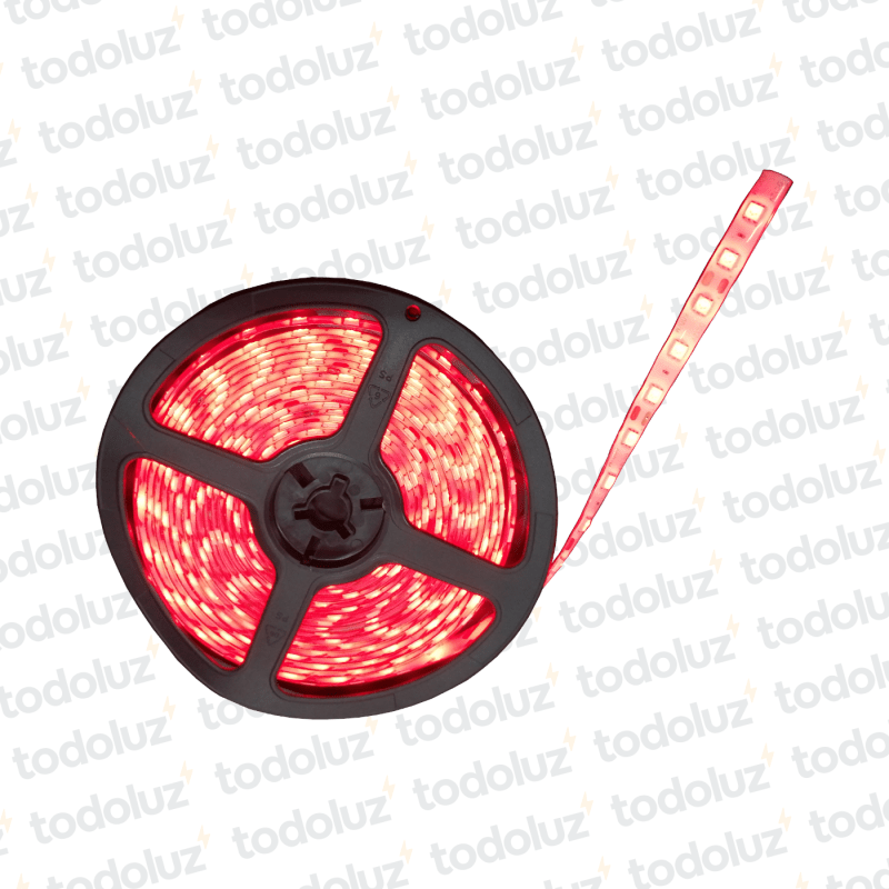 Cinta Led 10mm Siliconado IP65 Luz Roja (60chip*50x50) 12W/m 12Vdc (x.Rollo/5mts)