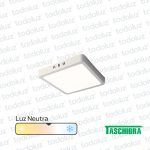 Panel Led Cuadrado p/ Adosar 18W Luz Neutra 4000°k Taschibra