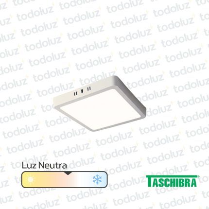 Panel Led Cuadrado p/ Adosar 18W Luz Neutra 4000°k Taschibra