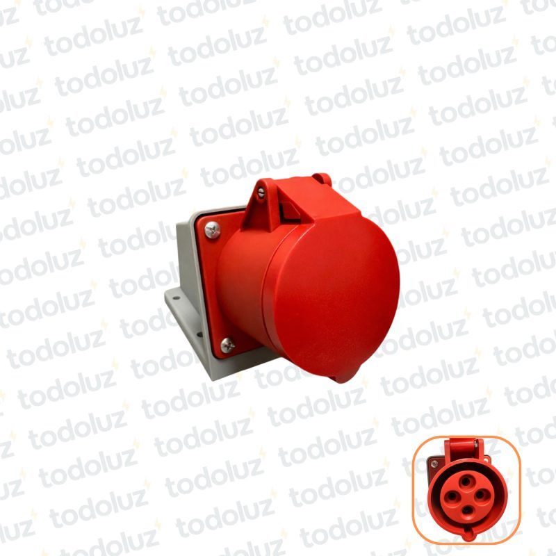 Tomacte. Adosar Industrial 6H 3x32A+T (4 Pin) IP44 380-415V Rojo Qi