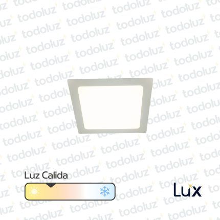 Panel Led Cuadrado p/ Embutir 12W Luz Calida 3000°k MG Lux