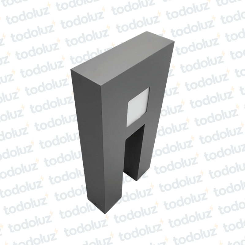 Poste 60cm Negro c/ Doble Pie Ventana Intemedia 2*G9 (58.009)