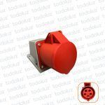 Tomacte. Adosar Industrial 6H 3x32A+T+N (5 Pin) IP44 380-415V Rojo Qi