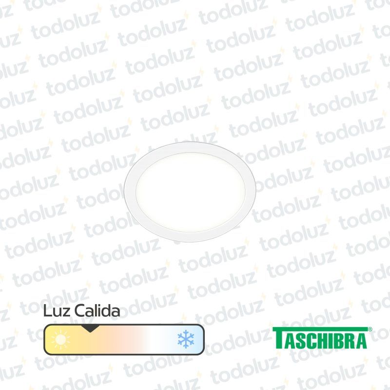 Panel Led Redondo p/ Embutir 12W Luz Calida 3000°k Taschibra