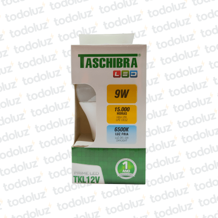 Lamp. Bulbo Led 9W E27 Luz Fria 6500°k p/ Bateria 12Vdc Taschibra