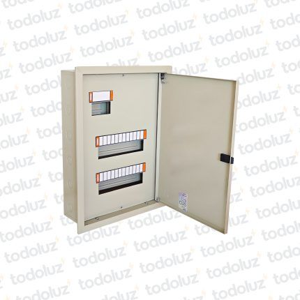 Tablero Embutir Metal Din 24 Modulos c/ Distribucion RST+N+T 63A Beige Cominsa