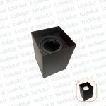 Spot Adosar Cuadrado PVC Negro p/Lamp. Par20 (105*105*150mm) 1*E27
