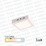 Panel Led Cuadrado p/ Adosar 12W Luz Calida 3000°k MG Lux
