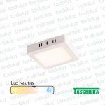 Panel Led Cuadrado p/ Adosar 12W Luz Neutra 4000°k Taschibra