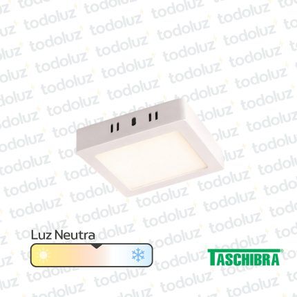 Panel Led Cuadrado p/ Adosar 12W Luz Neutra 4000°k Taschibra