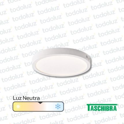 Panel Led Redondo p/ Adosar 12W Luz Neutra 4000°k Taschibra