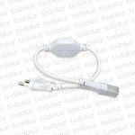 Conector p/ Manguera Led 10mm (Pin 6mm) c/ Rectificador AC/DC 220V