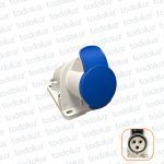 Tomacte. Adosar Industrial 6H 2x16A+T (3 Pin) IP44 200-250V Azul Schneider