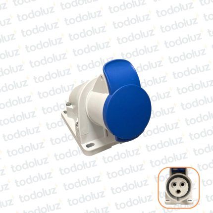 Tomacte. Adosar Industrial 6H 2x16A+T (3 Pin) IP44 200-250V Azul Schneider