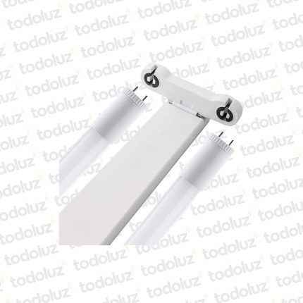 Chapa Comercial p/ 2 Tubos Led 1200mm Conexion en Una Punta