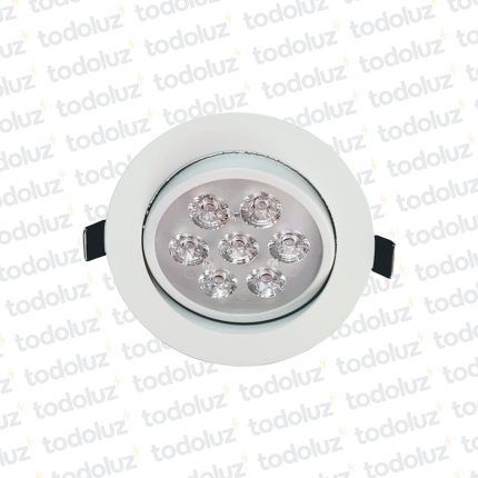 Spot Emb. Movil Red. Blanco Led 7x1W Luz Fria