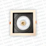 Spot Embutir Modular Cuadrado Blanco Recuadro Negro Movil AR111 1*GU10