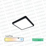 Panel Led Cuadrado p/ Adosar Borde Negro 18W Luz Fria 6500°k Taschibra
